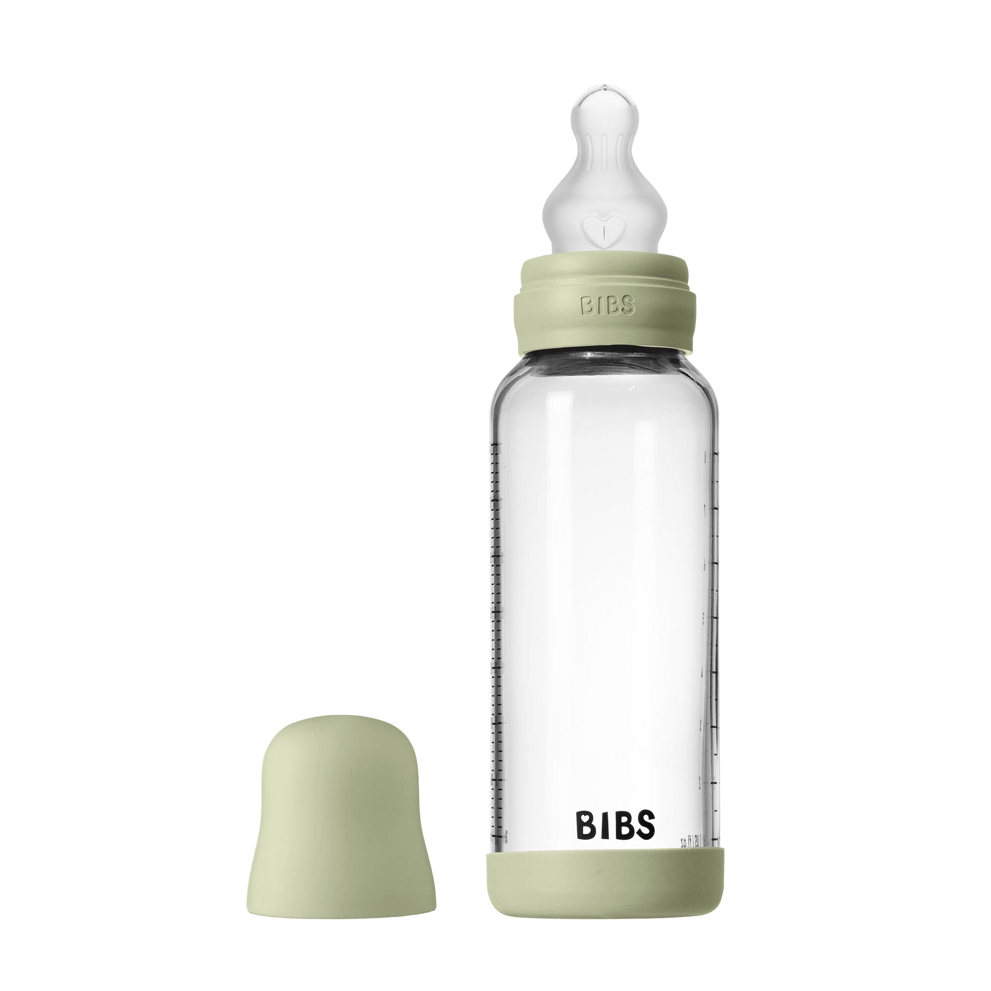 BIBS antikoliková sklenená fľaša so silikónovým cumlíkom 240ml Variant: Sage