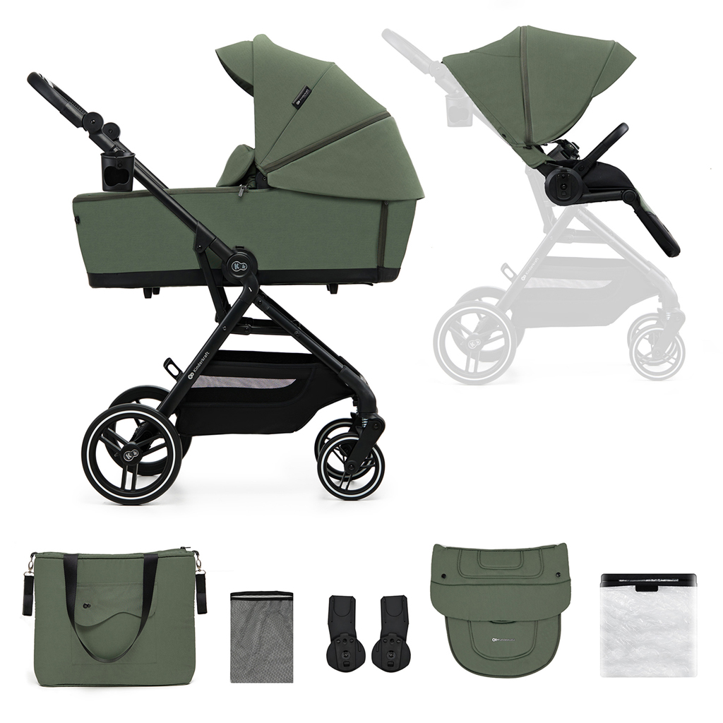 KINDERKRAFT SELECT Kočík kombinovaný Yoxi 2v1 Variant: Mystic Green, Farba: Zelená