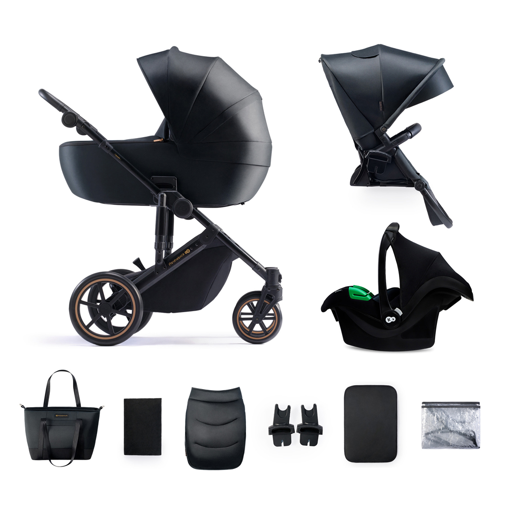 KINDERKRAFT SELECT Kočík kombinovaný 3v1 Prime 2 Variant: Venezian Black, Farba: Čierna