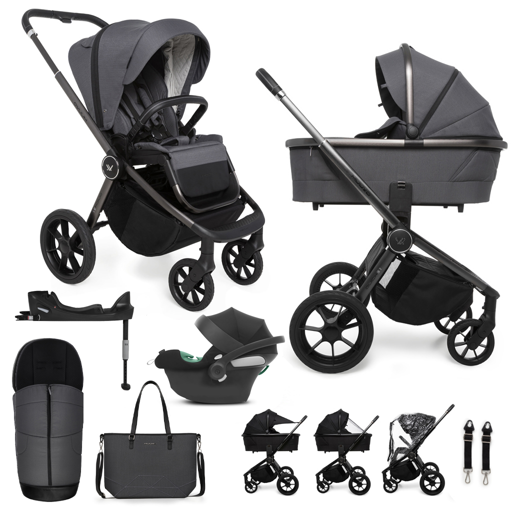 MUUVO Kočík kombinovaný Quick SE 2 set 2v1 + CYBEX Aton B2 i-Size + základňa Variant: Diamond graphite, Farba: Sivá
