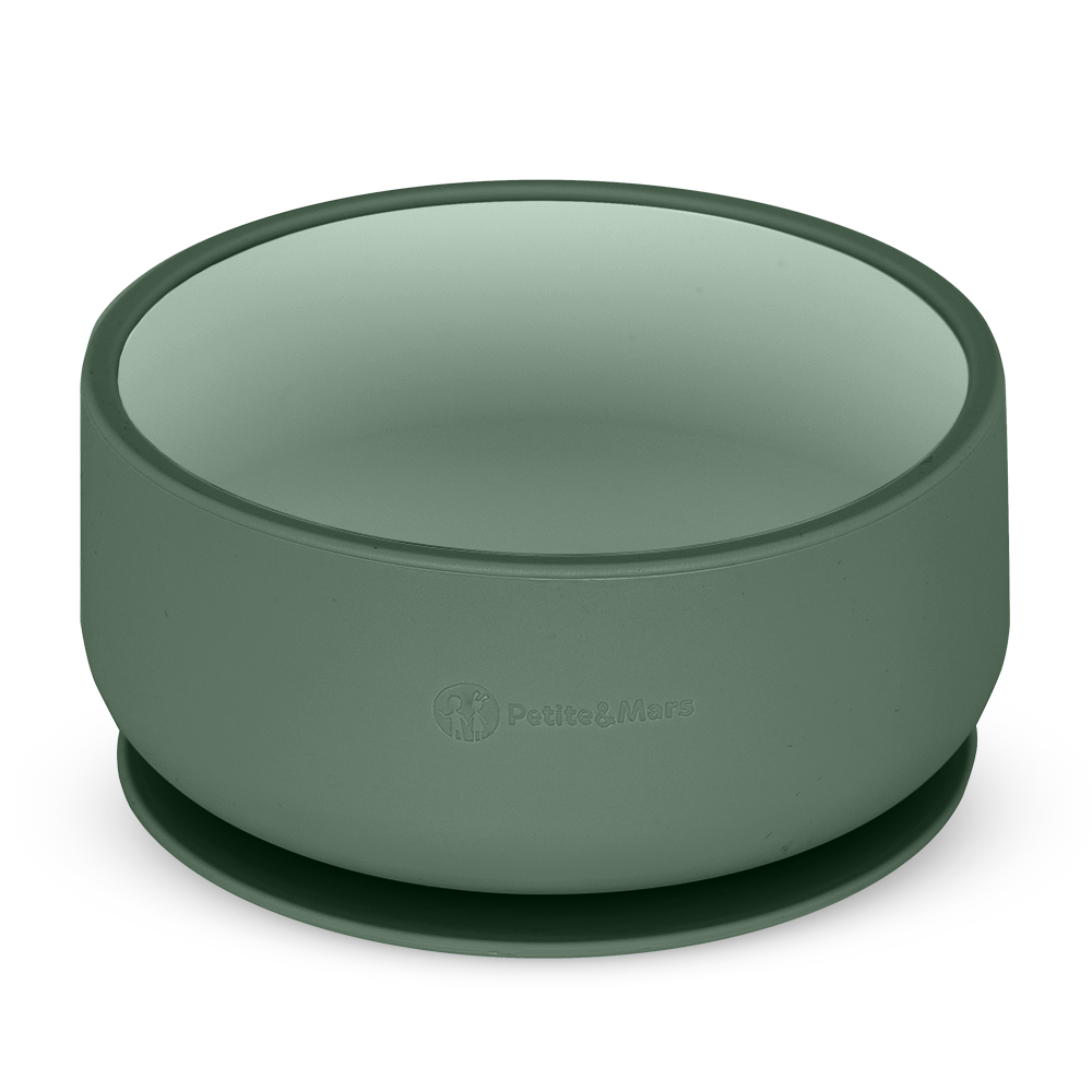 PETITE&MARS Miska dvojfarebná silikónová Take&Match 6m+ Variant: Misty Green