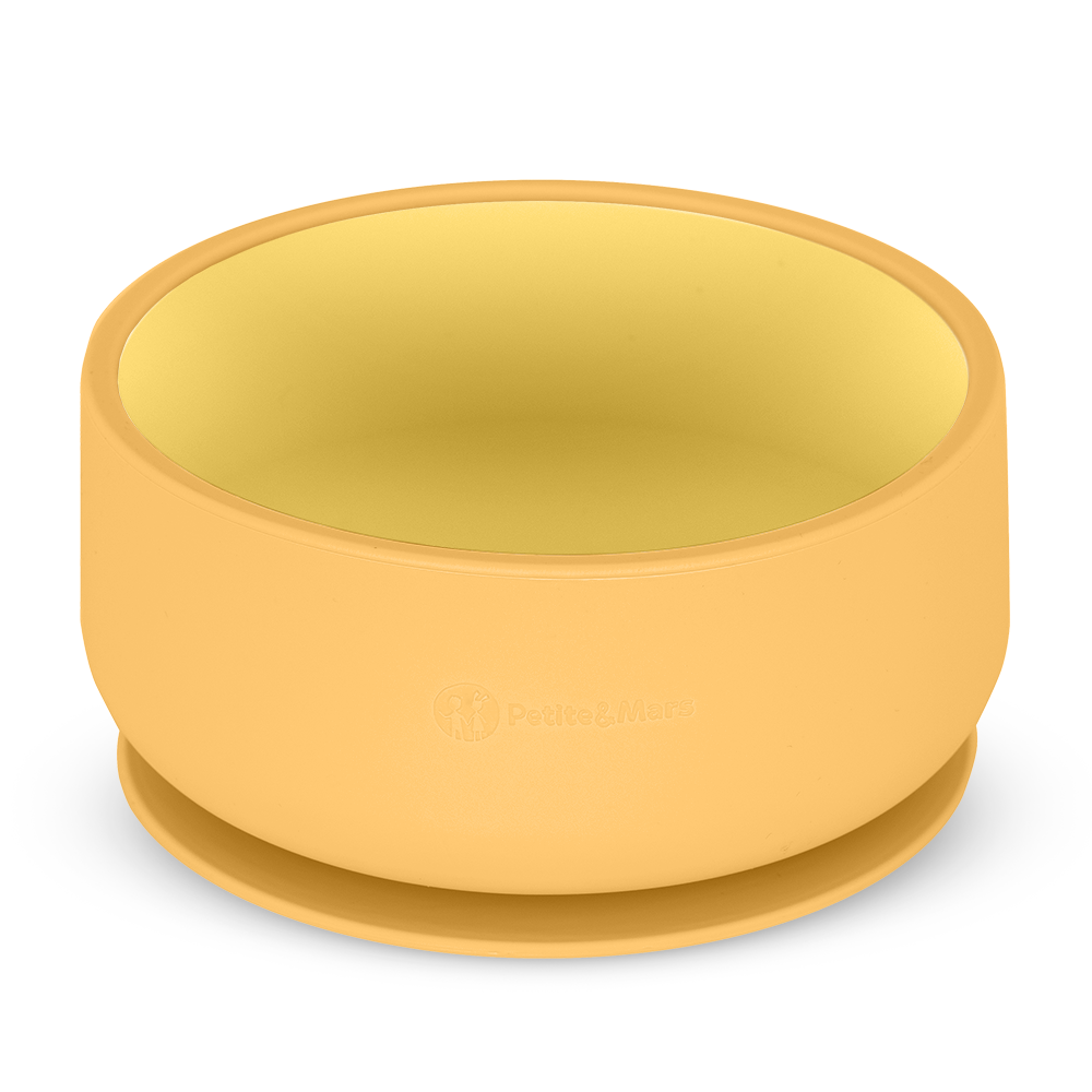 PETITE&MARS Miska dvojfarebná silikónová Take&Match 6m+ Variant: Intense ochre