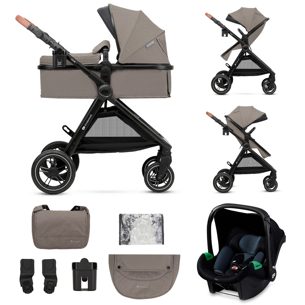 KINDERKRAFT Kočík kombinovaný 3v1 Esme Variant: Sand Beige
