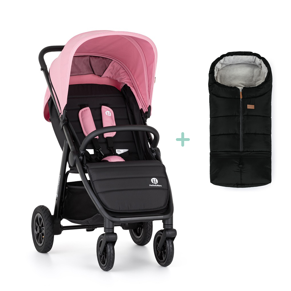 PETITE&MARS Kočík športový Airwalk2 Mature Olive + PETITE&MARS fusak Jibot ZADARMO Variant: Rose Pink, Farba: Ružová
