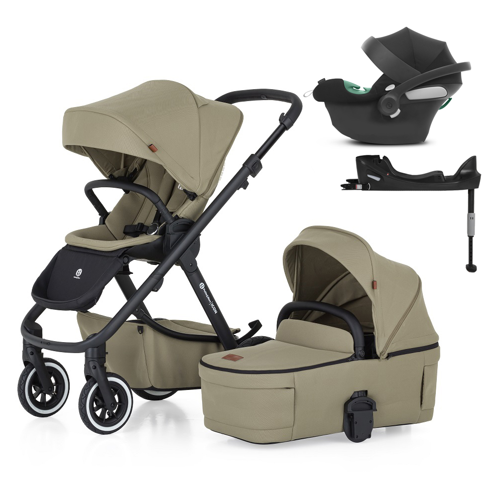 PETITE&MARS Kočík kombinovaný ICON 2v1 LITE AIR + CYBEX Aton B2 i-Size + základňa Variant: Mossy Green, Farba: Zelená