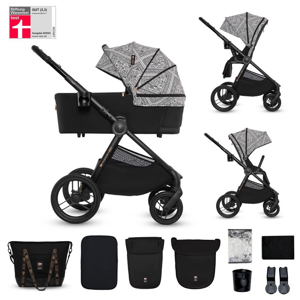 KINDERKRAFT Kočík kombinovaný Nea 2 2v1 Bizuu Variant: Lunar Black