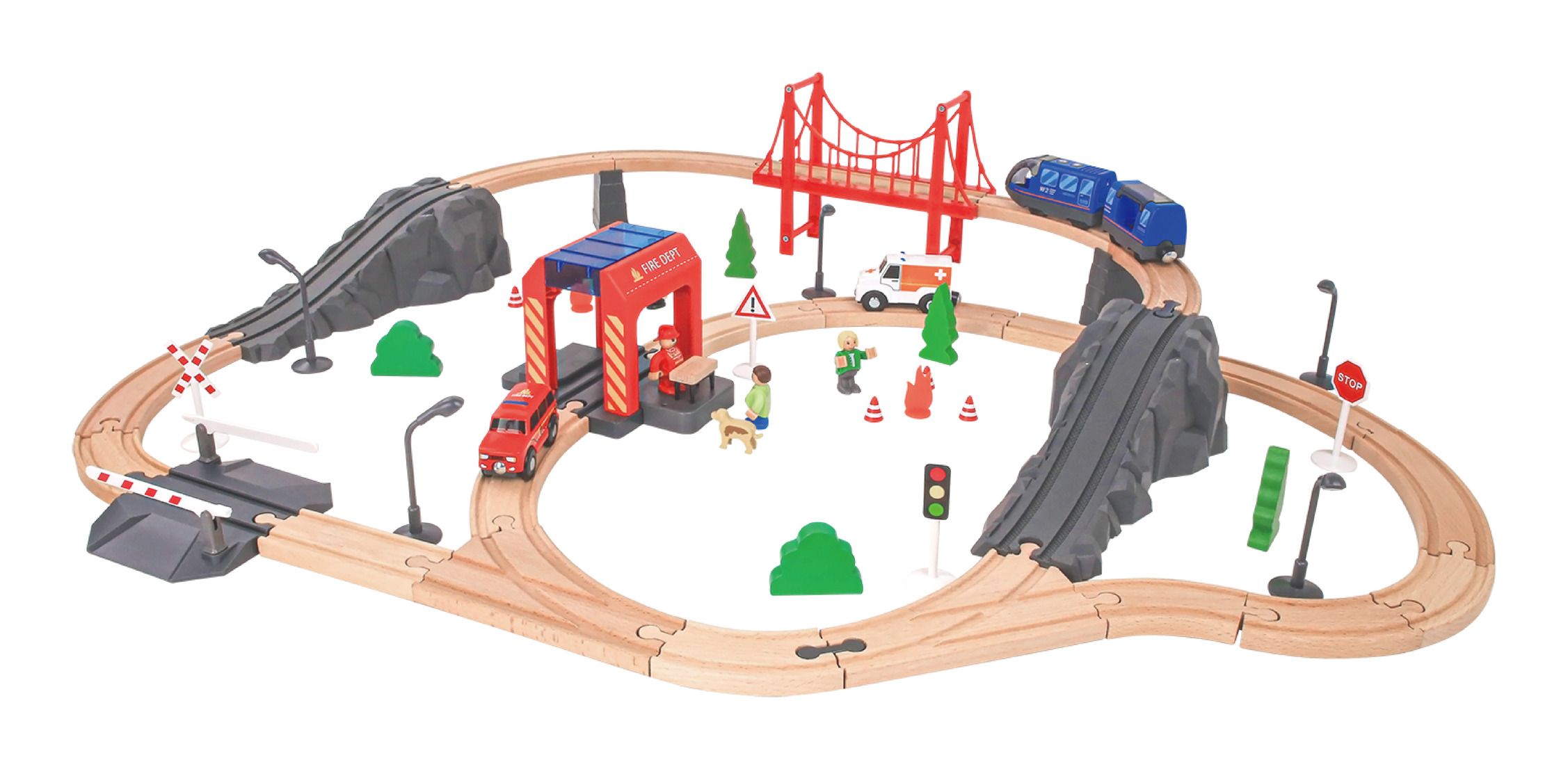 Tooky Toy Vláčiková dráha Požiarnici