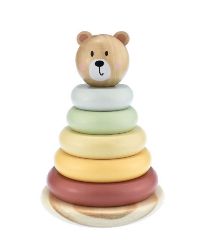 Tooky Toy Nasadzovacie krúžky Macko Pastel