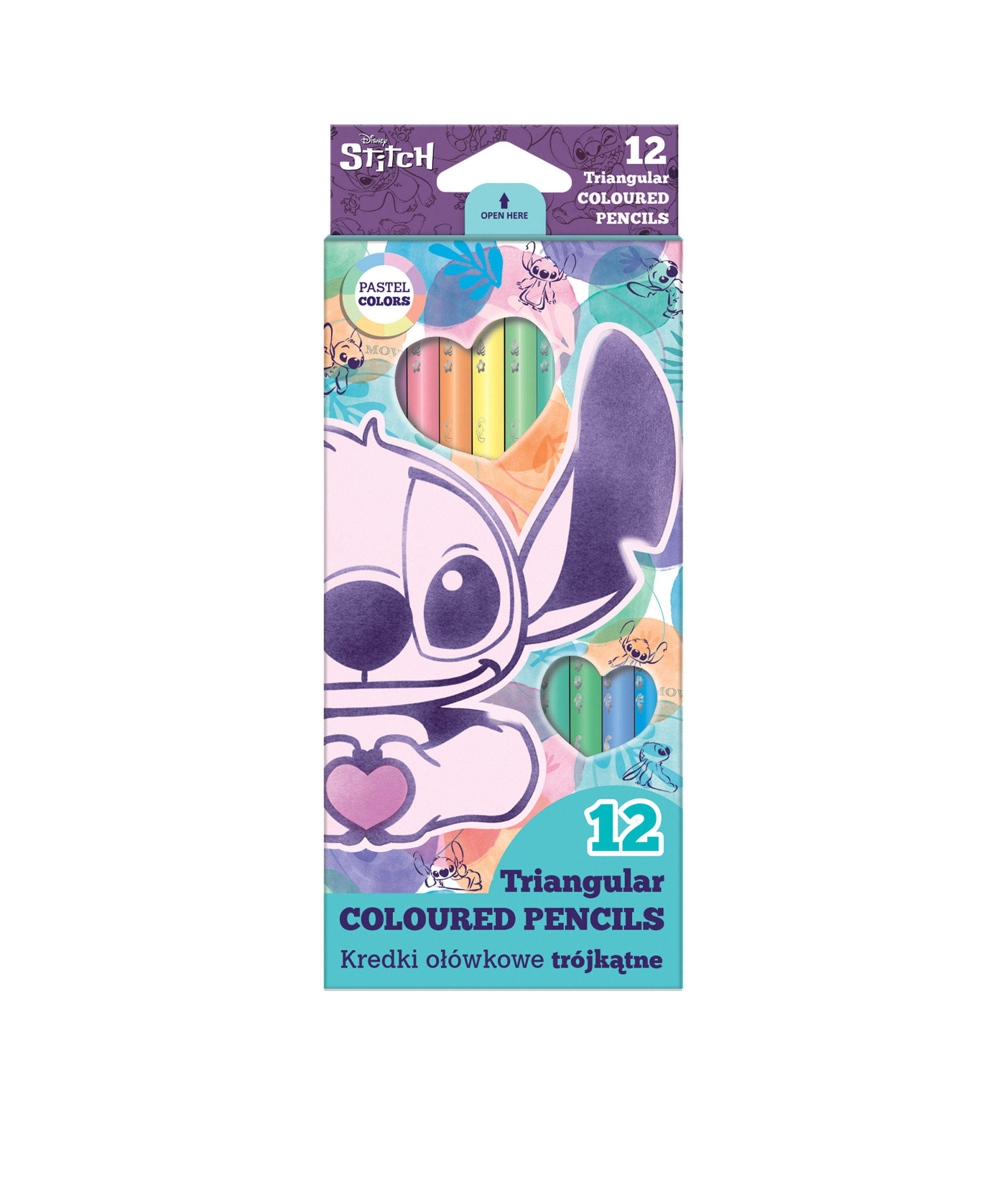 Coolpack Trojhranné pastelky Stitch Pastel 12 ks