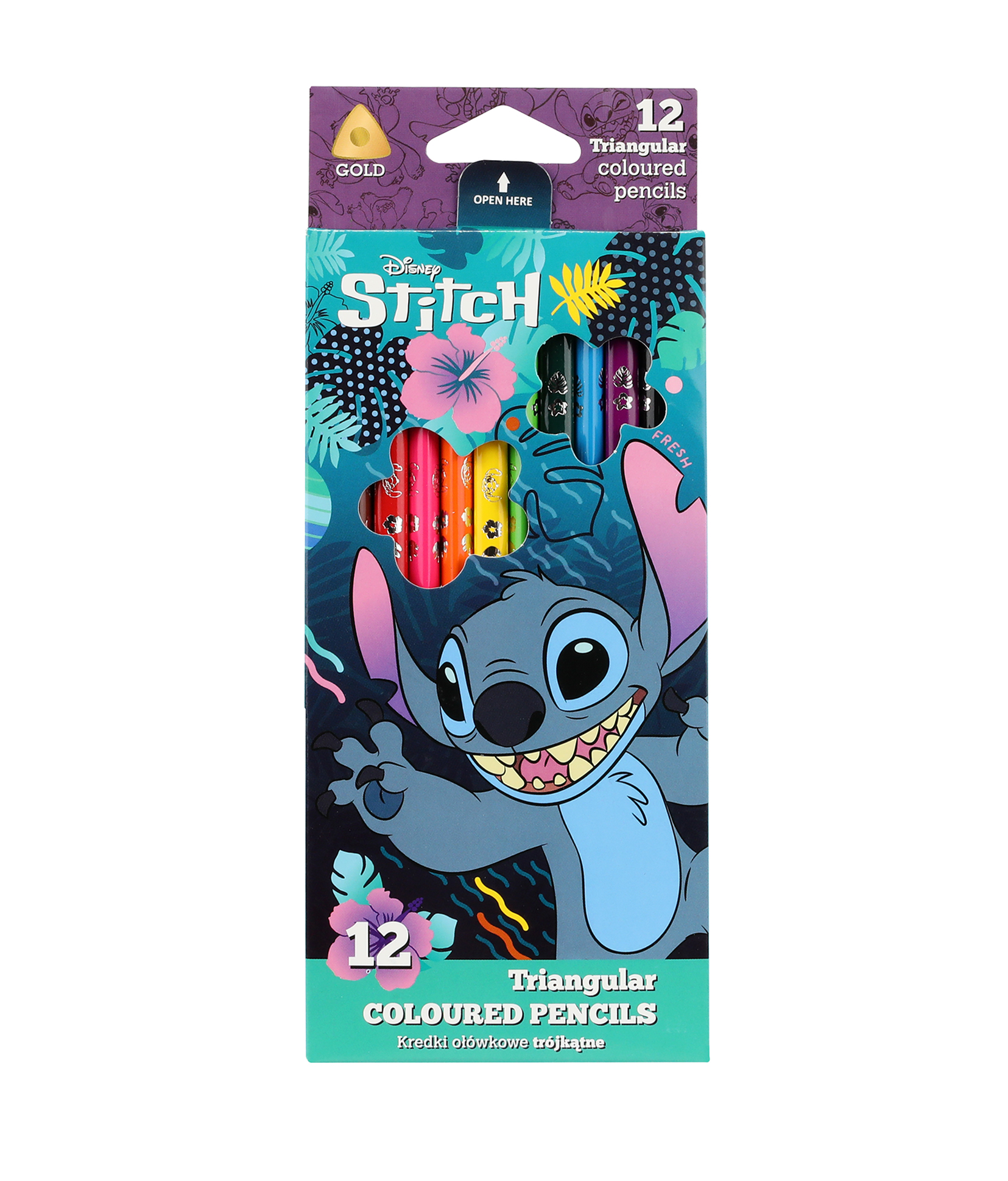 Coolpack Trojhranné pastelky Stitch Blue 12 ks