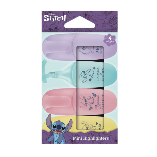 Coolpack Zvýrazňovač mini Stitch Pastel 4 ks