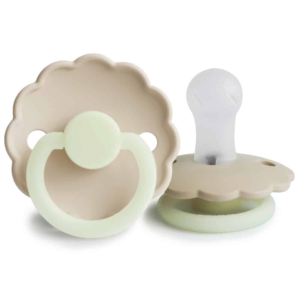 Frigg DVOJBALENIE CUMLÍKOV DAISY NIGHT BLUSH/ CREAM, 0-6M, SILIKÓN Variant: CREAM / CROISSANT