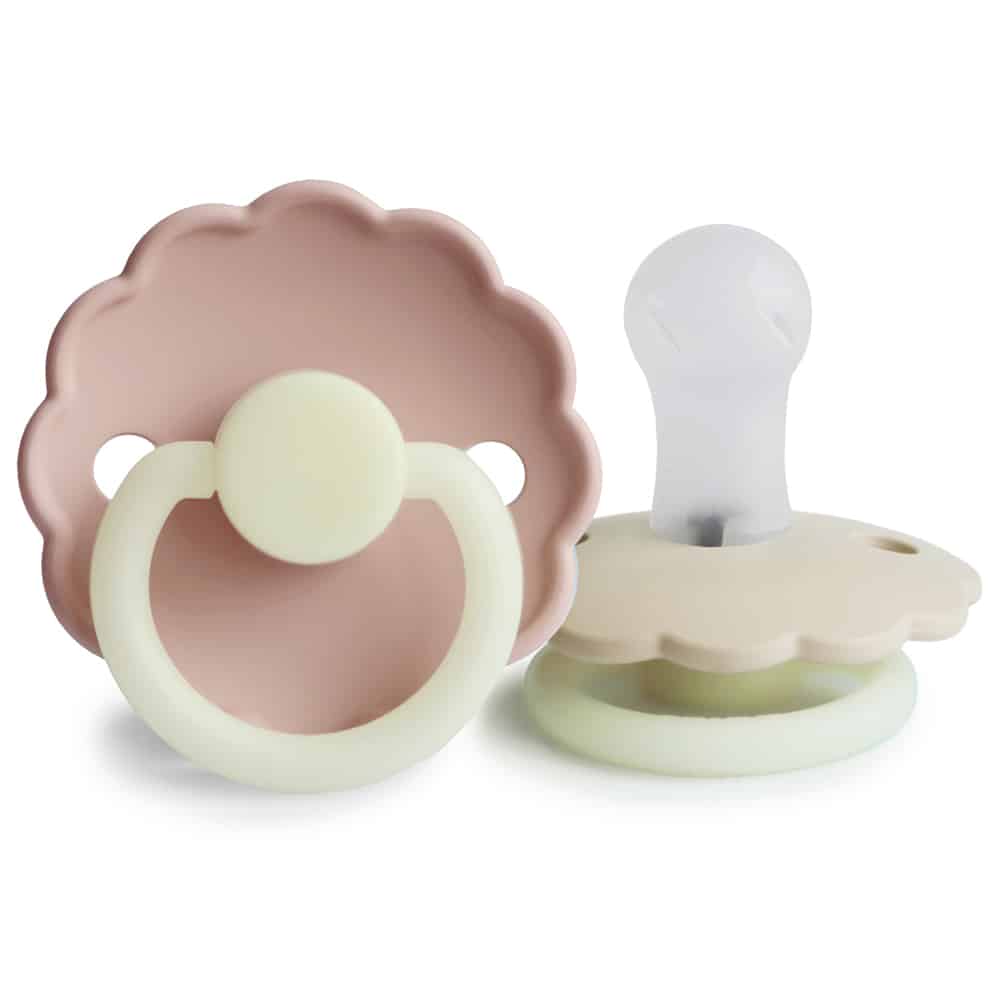 Frigg DVOJBALENIE CUMLÍKOV DAISY NIGHT BLUSH/ CREAM, 0-6M, SILIKÓN Variant: BLUSH / CREAM