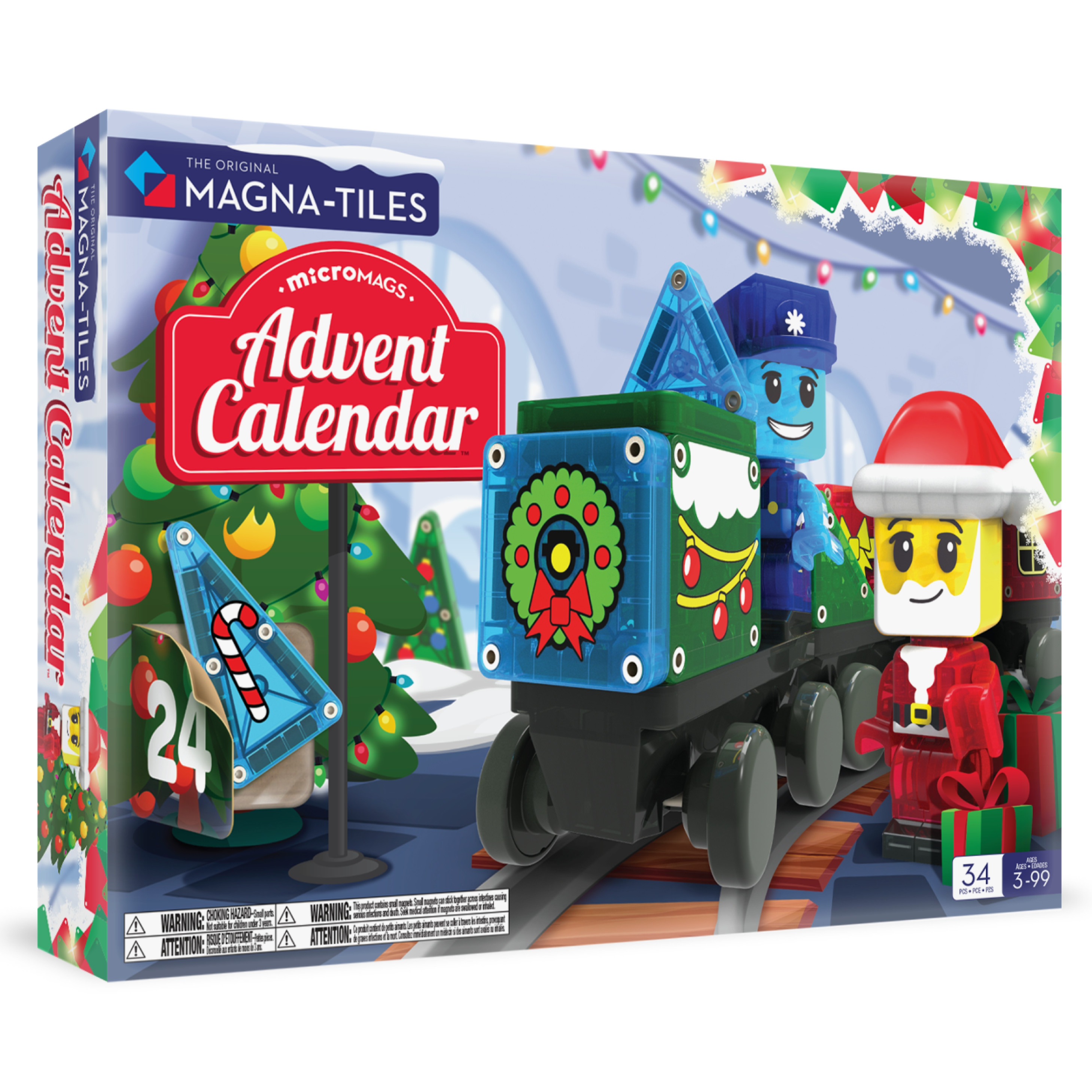 MAGNA-TILES Magnetická stavebnica Adventný kalendár 34 dielov