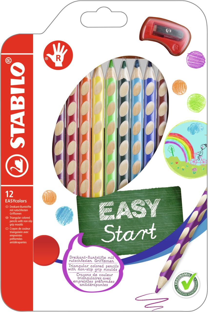 Stabilo Pastelky trojhranné Pre pravákov 12 ks