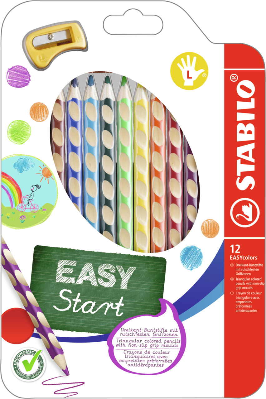Stabilo Pastelky trojhranné Pre ľavákov 12 ks