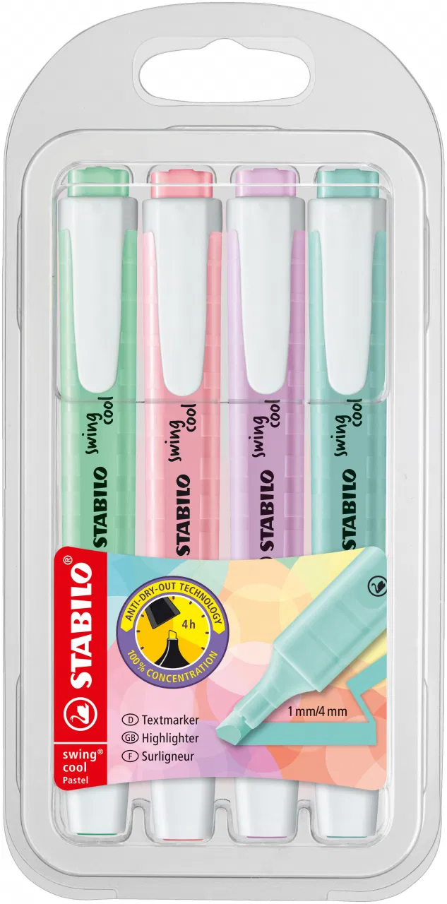 Stabilo Zvýrazňovač Pastel 4 farby
