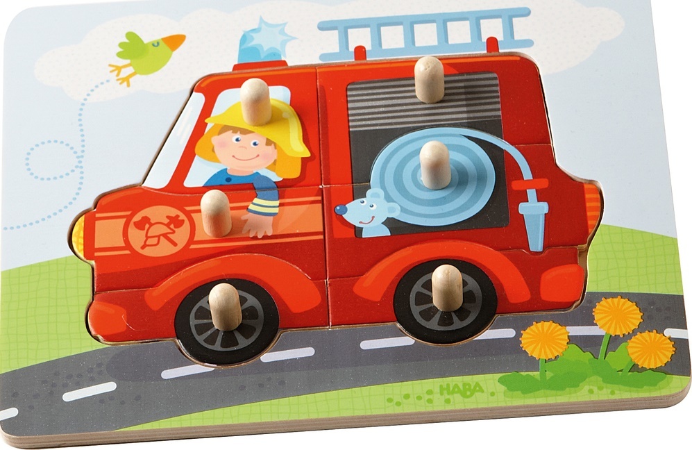Haba Haba Drevené vkladacie puzzle Požiarnici