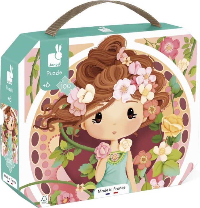 Janod Puzzle v kufríku Umelecké Mucha 100 ks