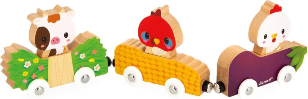 Janod Farm Drevený magnetický vláčik Farma