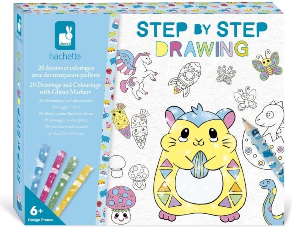 Janod Atelier Step by step Kreatívna sada Kreslenie krok za krokom s fixkami