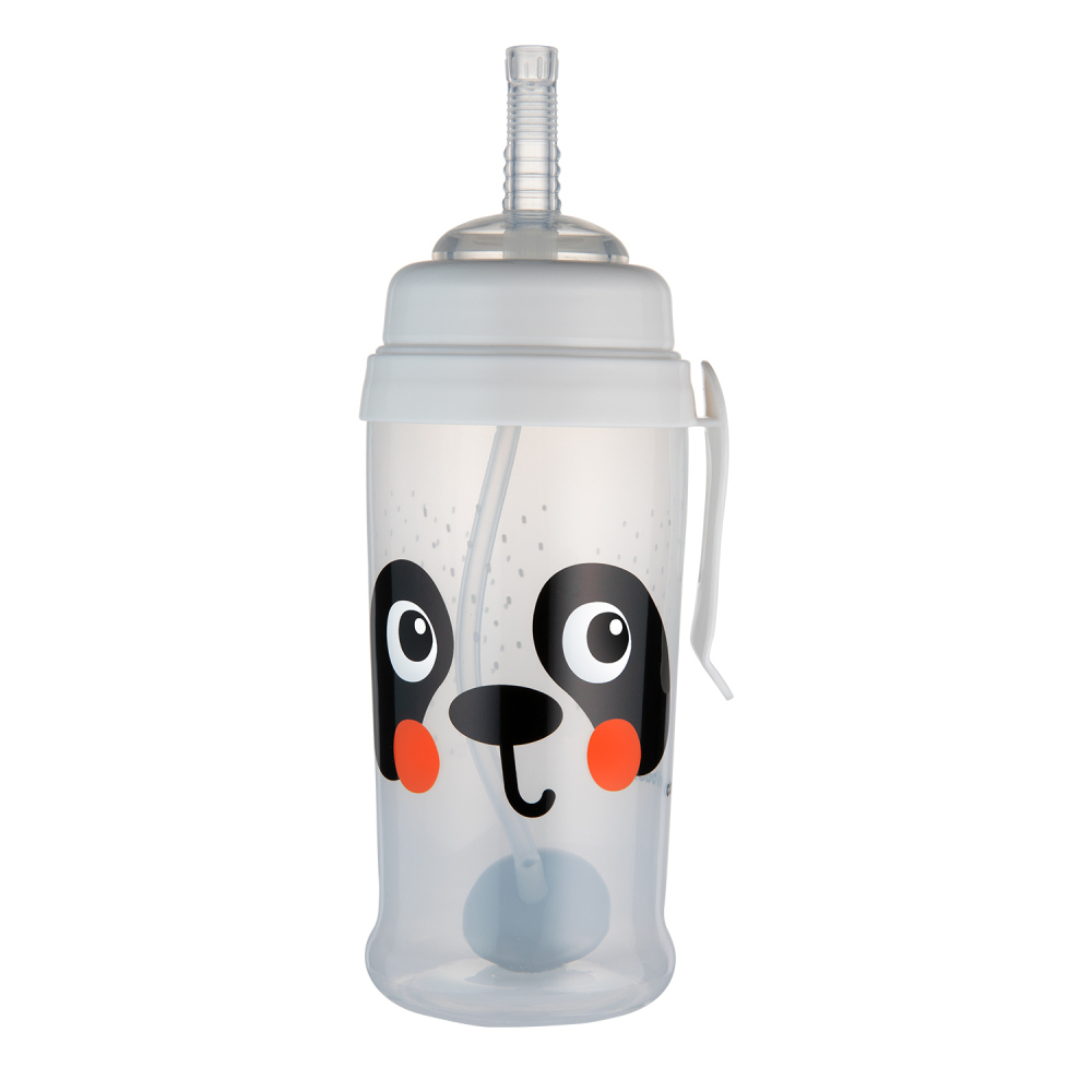 Canpol babies Fľaša nevylievacia športová so slamkou a závažím BabiesBoo 350ml panda