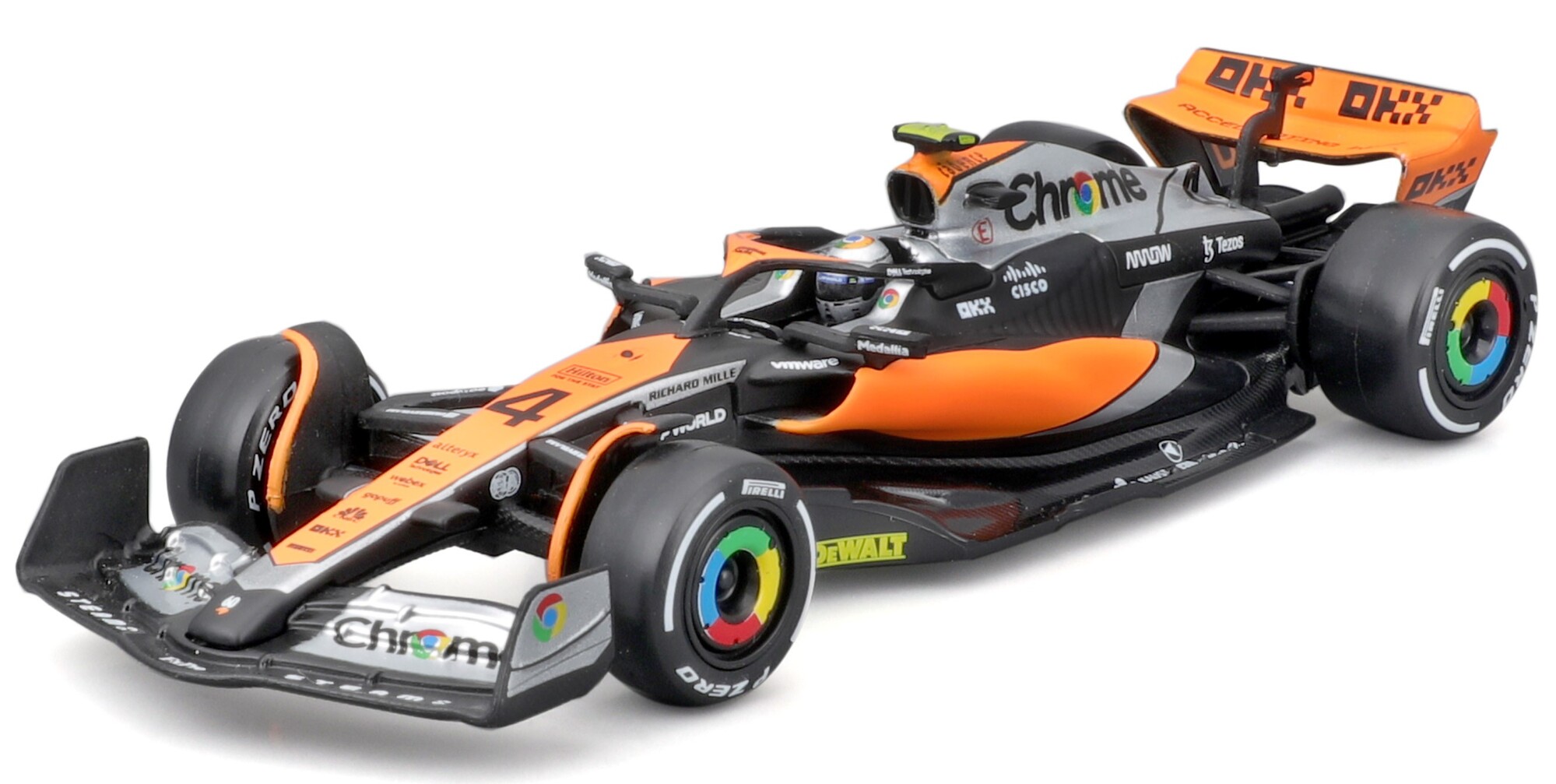 Bburago 1:43 RACE Formula F1 - McLaren F1 Team MCL38 (2024) #4 (Lando Norris) - with drive