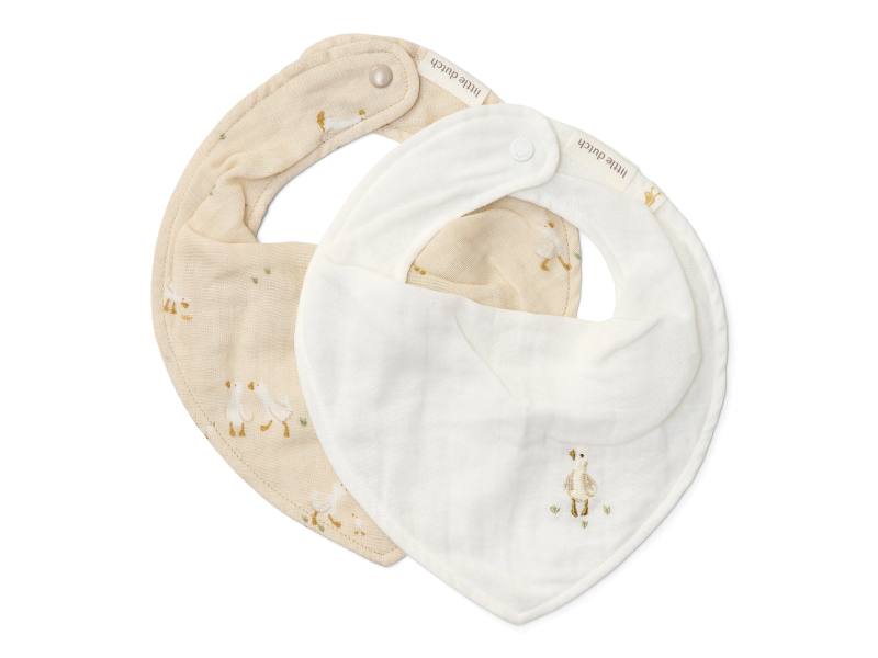 Little Dutch Podbradník bandana 2 ks Husa Newborn Naturals