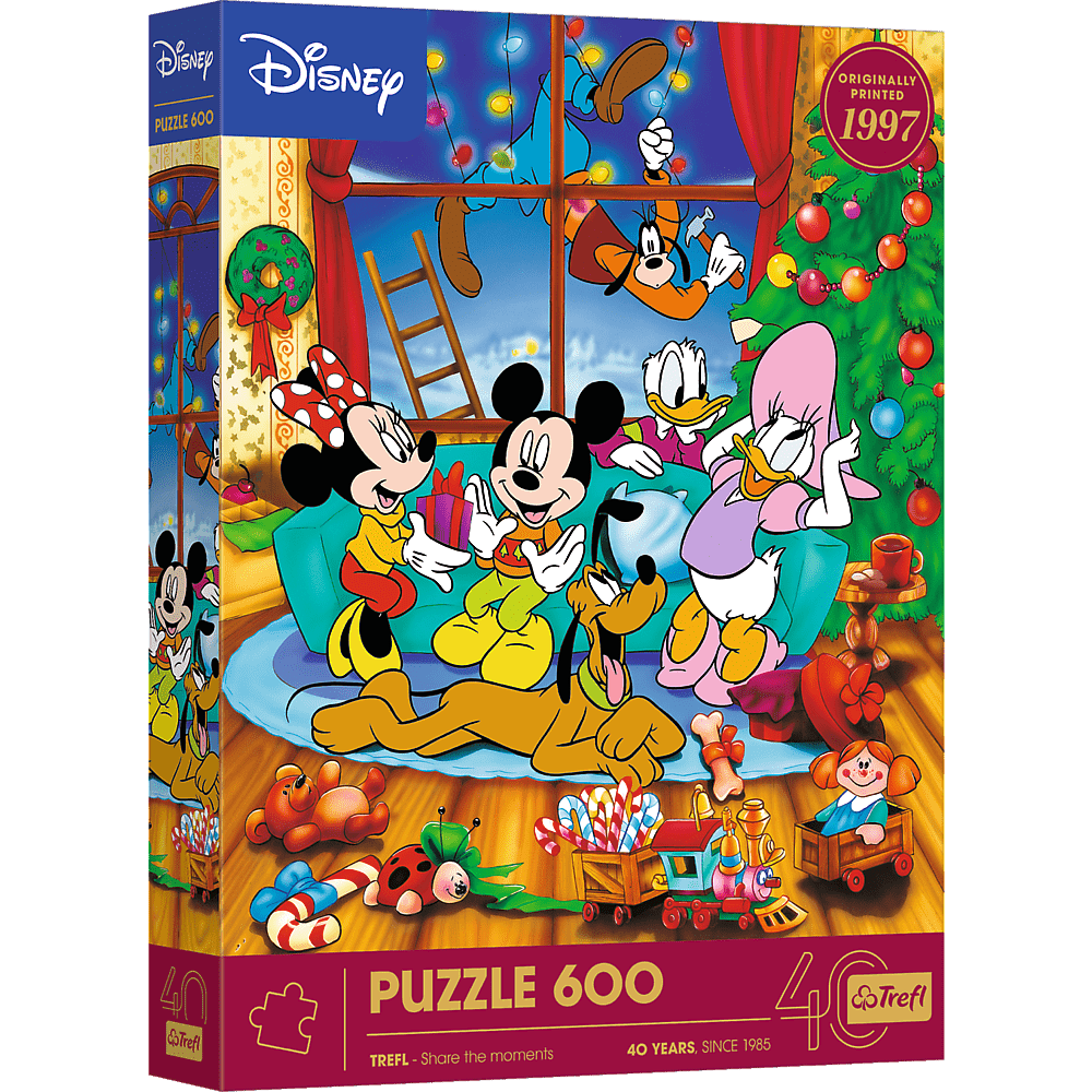 Trefl Puzzle 600 Výročné - Mickey Mouse a priatelia / Vianoce