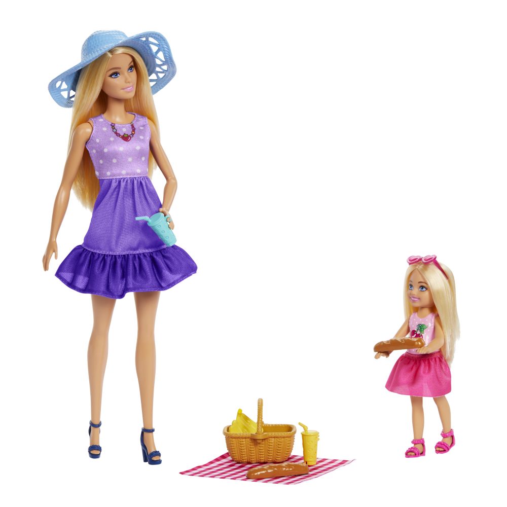 Mattel Barbie bábika Malibu a Chelsea na pikniku