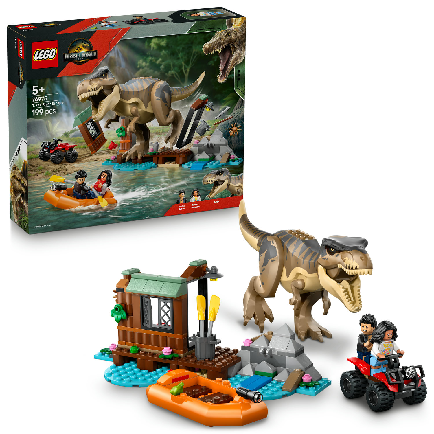Lego T-rex a útek po rieke