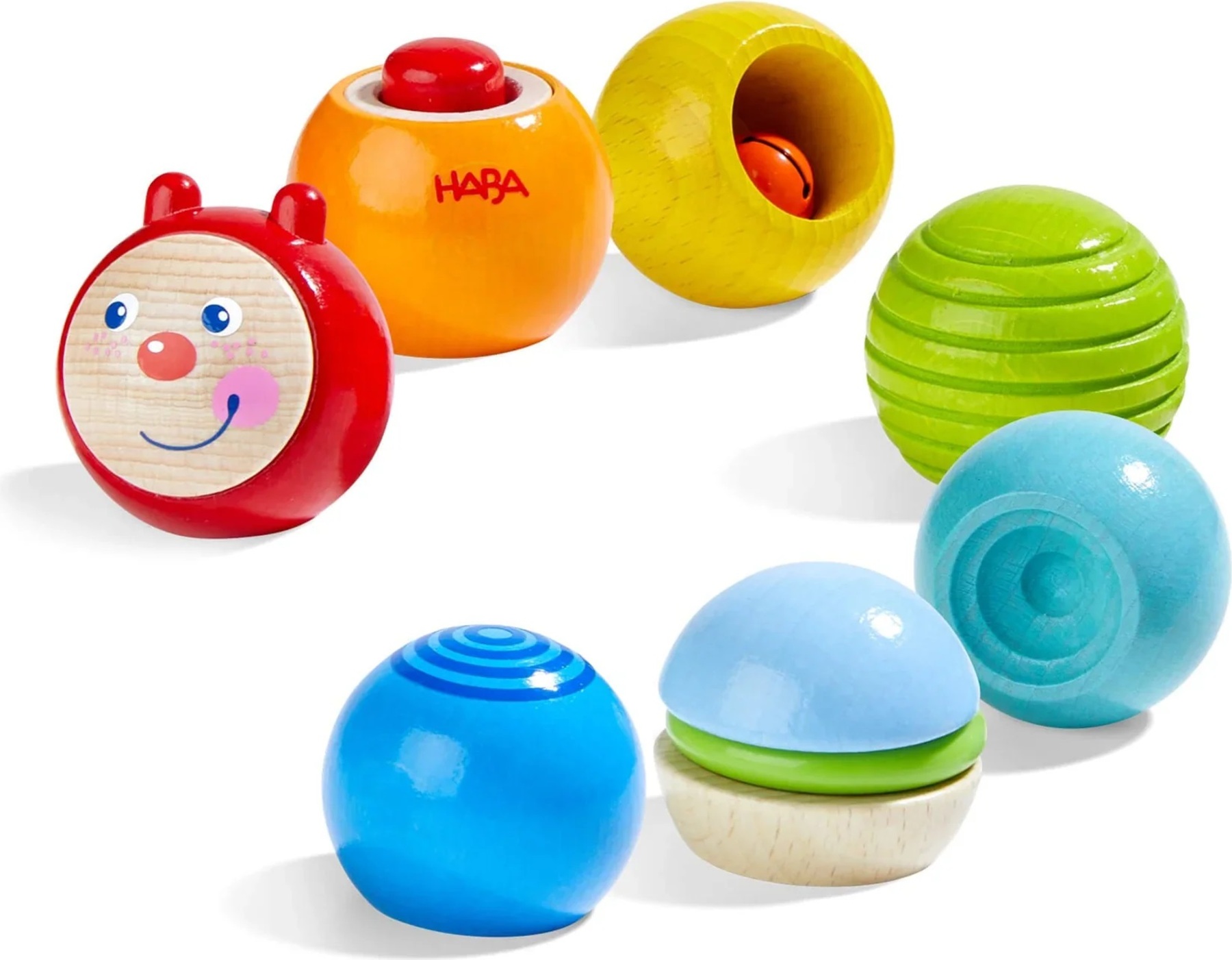 Haba Drevená húsenica s hmatovými a zvukovými efektami pre najmenších