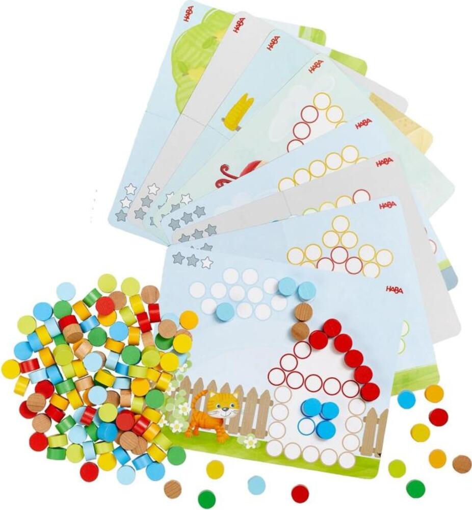 Haba Drevená hračka priraďovanie farebných kruhov s predlohami Scheibix
