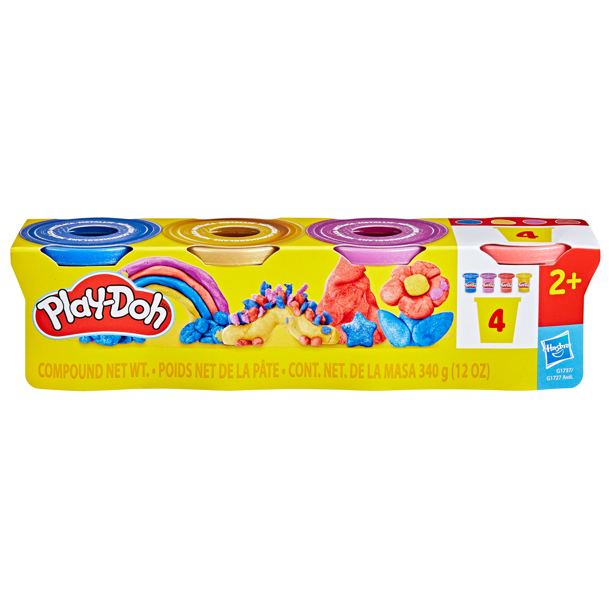 HASBRO - Play-Doh 4ks téglikov metalickej farby
