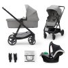 KINDERKRAFT Kočík kombinovaný 3v1 Newly + Mink PRO (Variant Classic black)