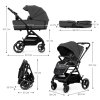 KINDERKRAFT SELECT Kočík kombinovaný Yoxi 2v1 (Variant Sand Beige, Farba Béžová)