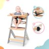 KINDERKRAFT Stolička jedálenská Enock s polstrovaním wooden, Premium (Variant Grey)