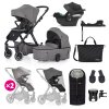 PETITE&MARS Kočík kombinovaný ICON 2v1 XXL AIR + CYBEX Aton B2 i-Size + základňa (Variant Dove Grey, Farba Sivá)