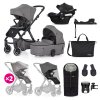 PETITE&MARS Kočík kombinovaný ICON 2v1 XXL AIR + CYBEX Aton B2 i-Size + základňa (Variant Dove Grey, Farba Sivá)