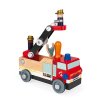 Janod Drevené auto a stavebnica Hasiči BricoKids