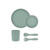 KikkaBoo Jedálenská sada 5-dielna Platinum Silicone (Variant Sage)