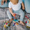 BABYONO Hračka senzorická s hryzačkou Star ball 0m+