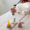 BIBS Baby Bottle sklenena flasa 110 ml doplnky blush square