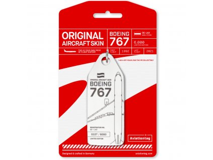 Aviationtag Boeing 767 OE-LAX white (Austrian Airlines) #