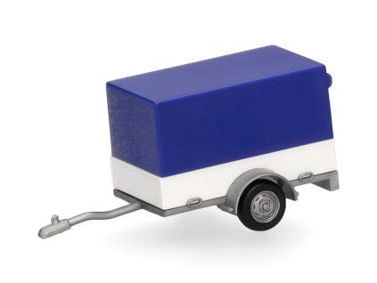 Car canvas trailer 1-axle, blue/white