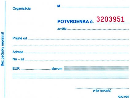 Potvrdenka s juxtou 3x25 samoprepis 036