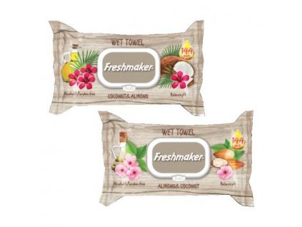 Utierky vlhč. Freshmaker Coconut&Almond  144ks s klipom