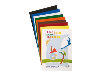 Papier farebný v zložke A4 samolep. /8ks/