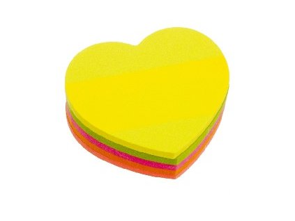 Blok/lepky Srdce 73x67mm neon 200ks