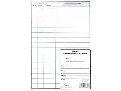 Dennik zdvíhacieho zariadenia A4 30list 300